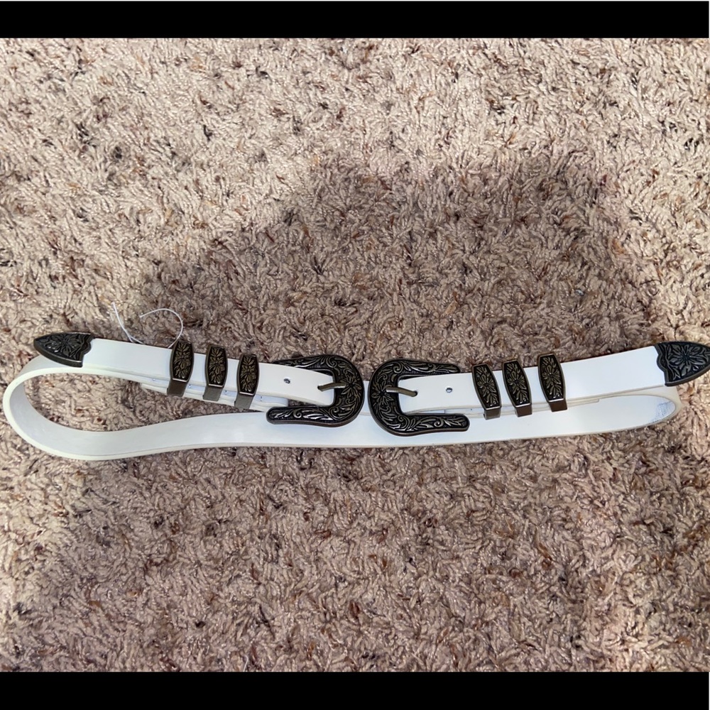 White Western Belt